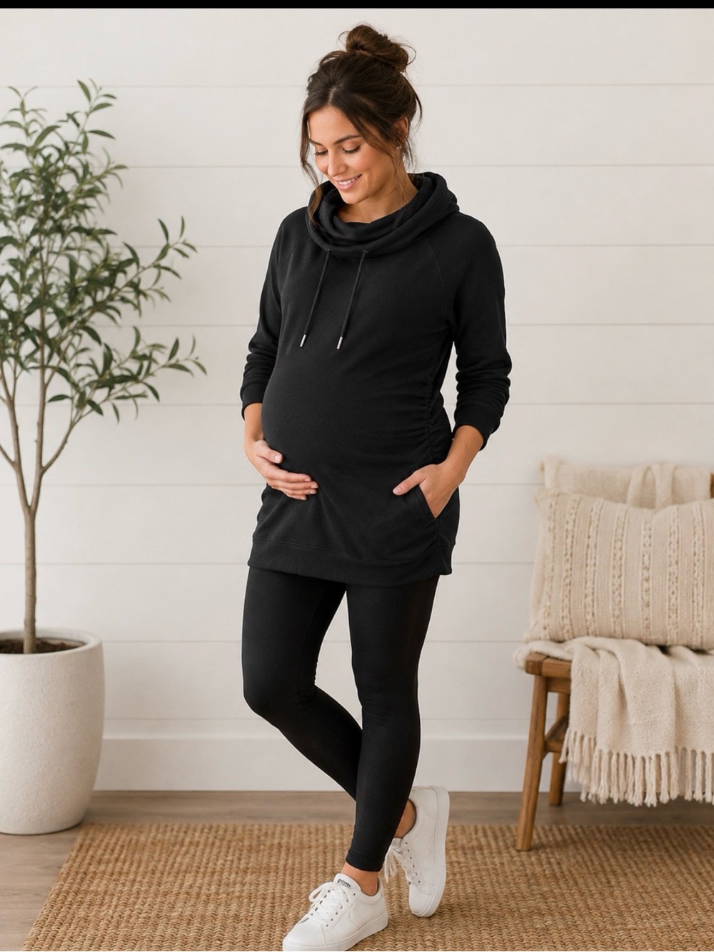 Isabel Maternity by Ingrid & Isabel Black Hooded Tunic